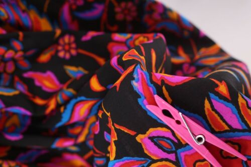 vintage 70s Yves Saint Laurent Black Velvet wool challis print maxi skirt 23