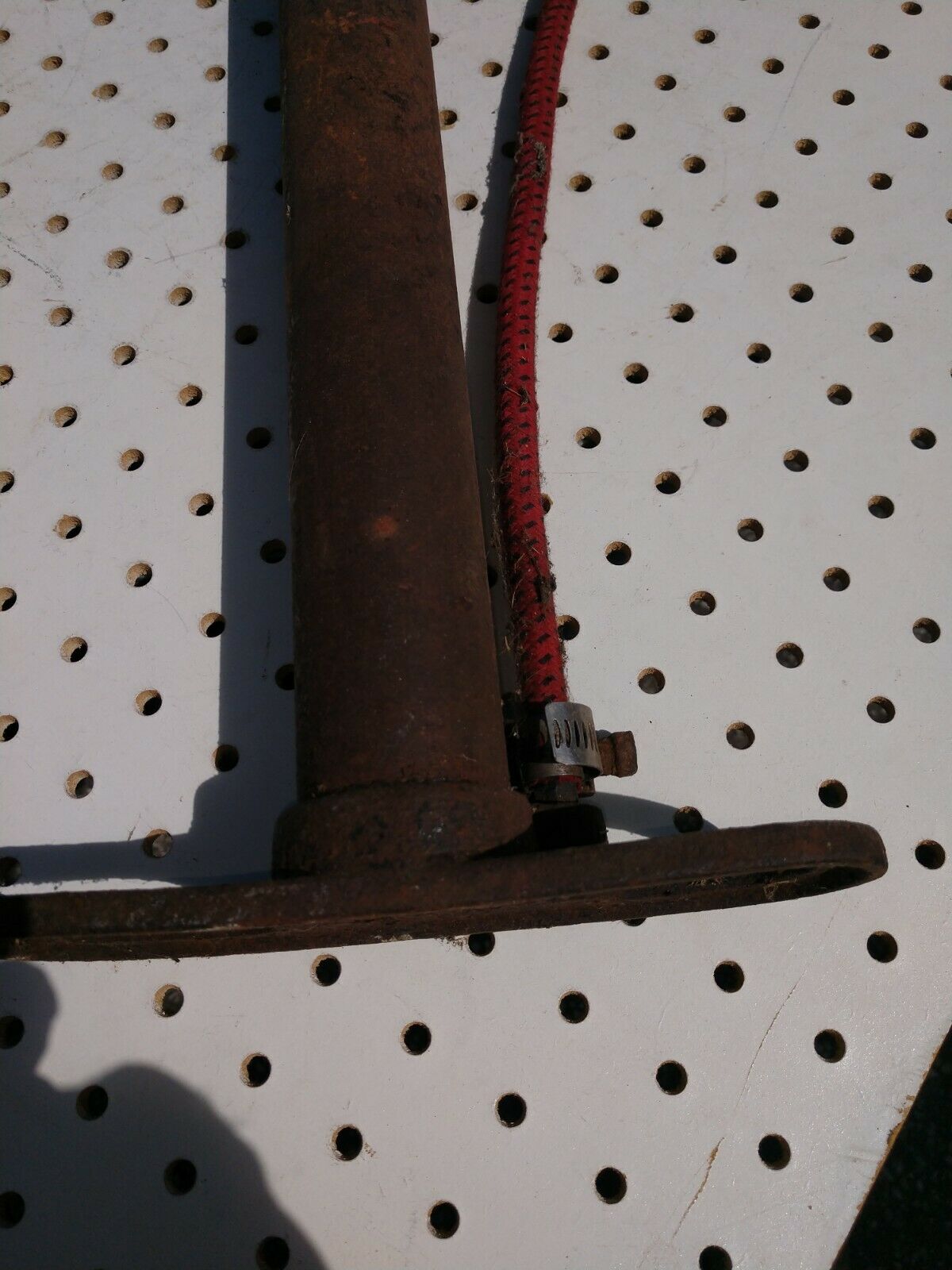 Vintage Bicycle/Auto Tire Hand Air Pump, Wood Handle, Cast Iron, Parts or Repair - Fresh Stock Dated December 2025