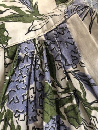 Vintage 1950’s ILENE RICKY 100% Cotton Full Periwinkle Floral Skirt Sz Small - Fresh Stock Dated February 2026