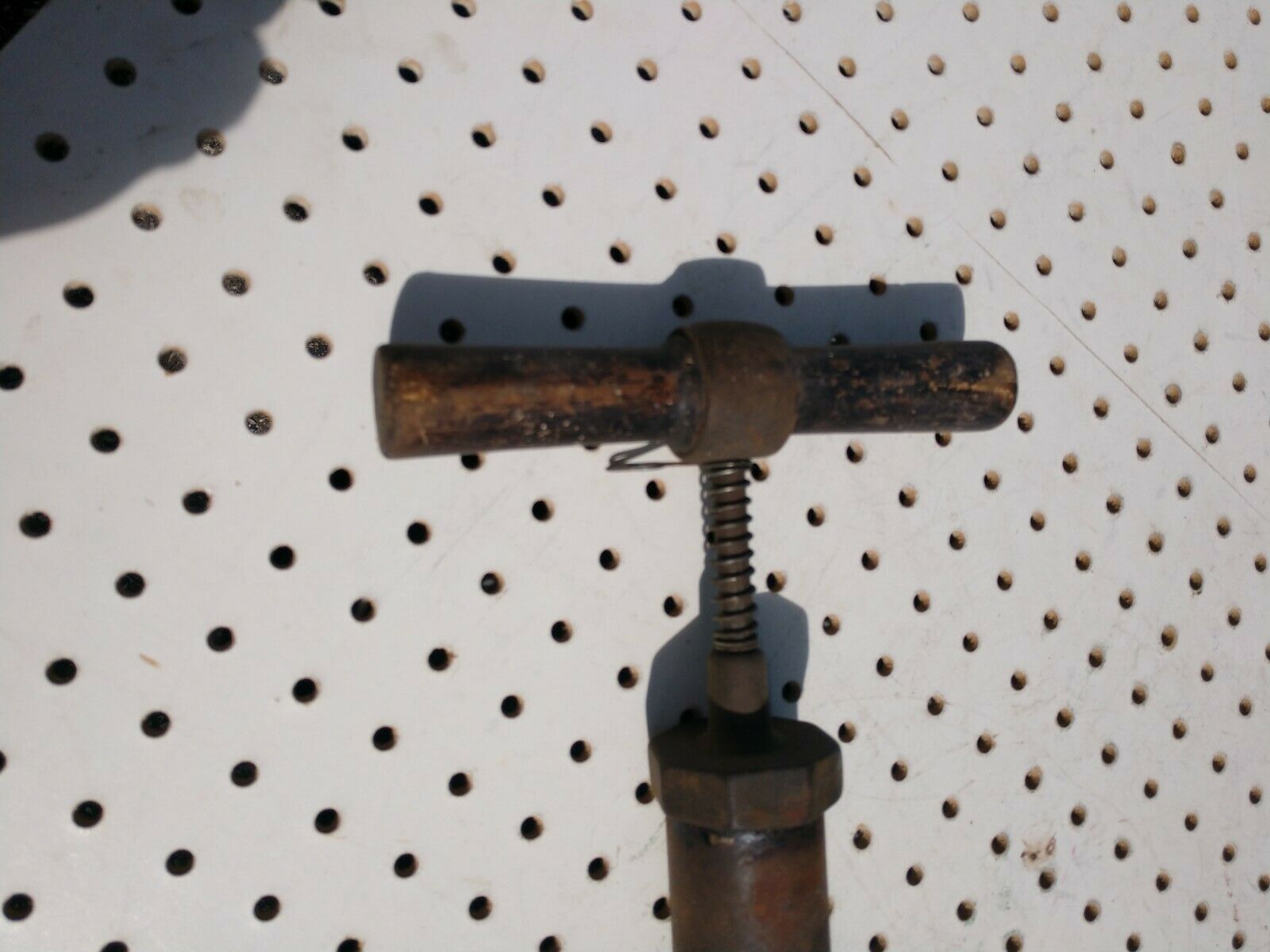 Vintage Bicycle/Auto Tire Hand Air Pump, Wood Handle, Cast Iron, Parts or Repair - Fresh Stock Dated December 2025