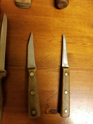 Vintage USA Chicago Cutlery 9 Pc. Piece Knife Set With Sharpener & Block - Fresh Stock Dated December 2025