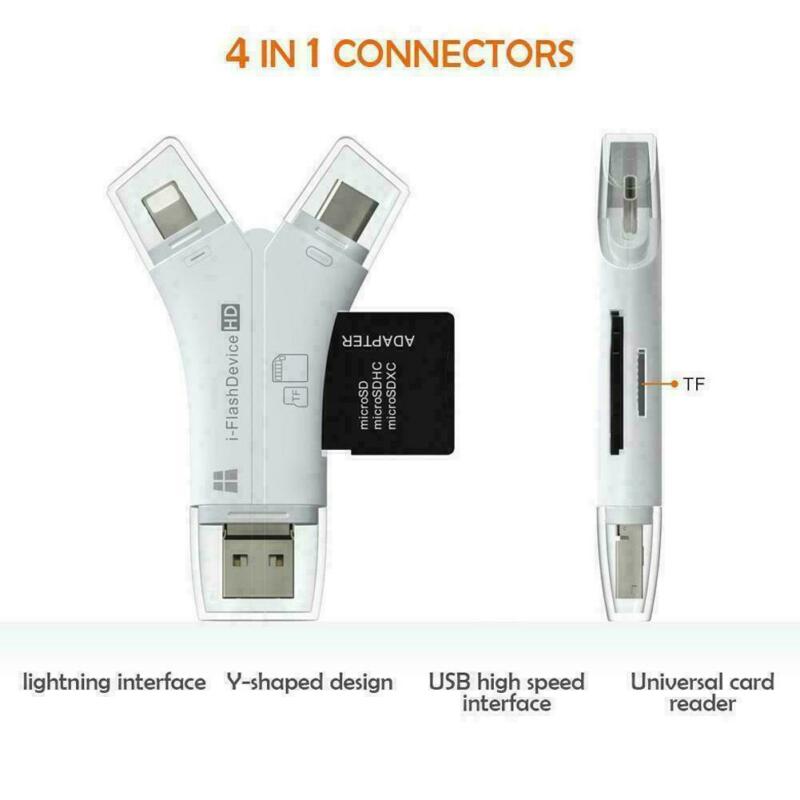 4 in 1 iFlash Drive USB Micro SD &TF Card Reader Adapter for iPhone Android iPad - Fresh Stock Dated February 2026
