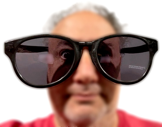 JUMBO BLACK EYE FRAME GLASSES BIG Lenses Clown Nerd Funny Giant Joke Sunglasses - Fresh Stock Dated December 2025