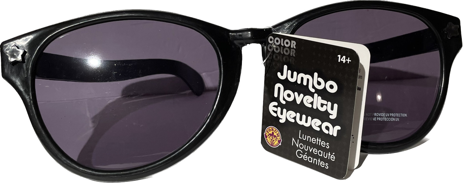 JUMBO BLACK EYE FRAME GLASSES BIG Lenses Clown Nerd Funny Giant Joke Sunglasses - Fresh Stock Dated December 2025