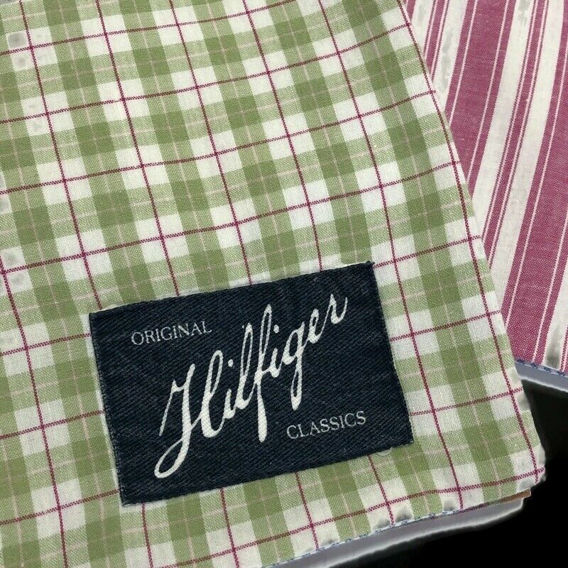 Tommy Hilfiger Madras Patchwork Shams Pair Standard Plaid 26 X 19 Farmhouse - Fresh Stock Dated December 2025
