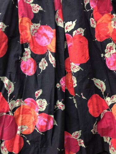 Vintage 1950s Black And Red Orange Floral Skirt Size Small - Fresh Stock Dated February 2026