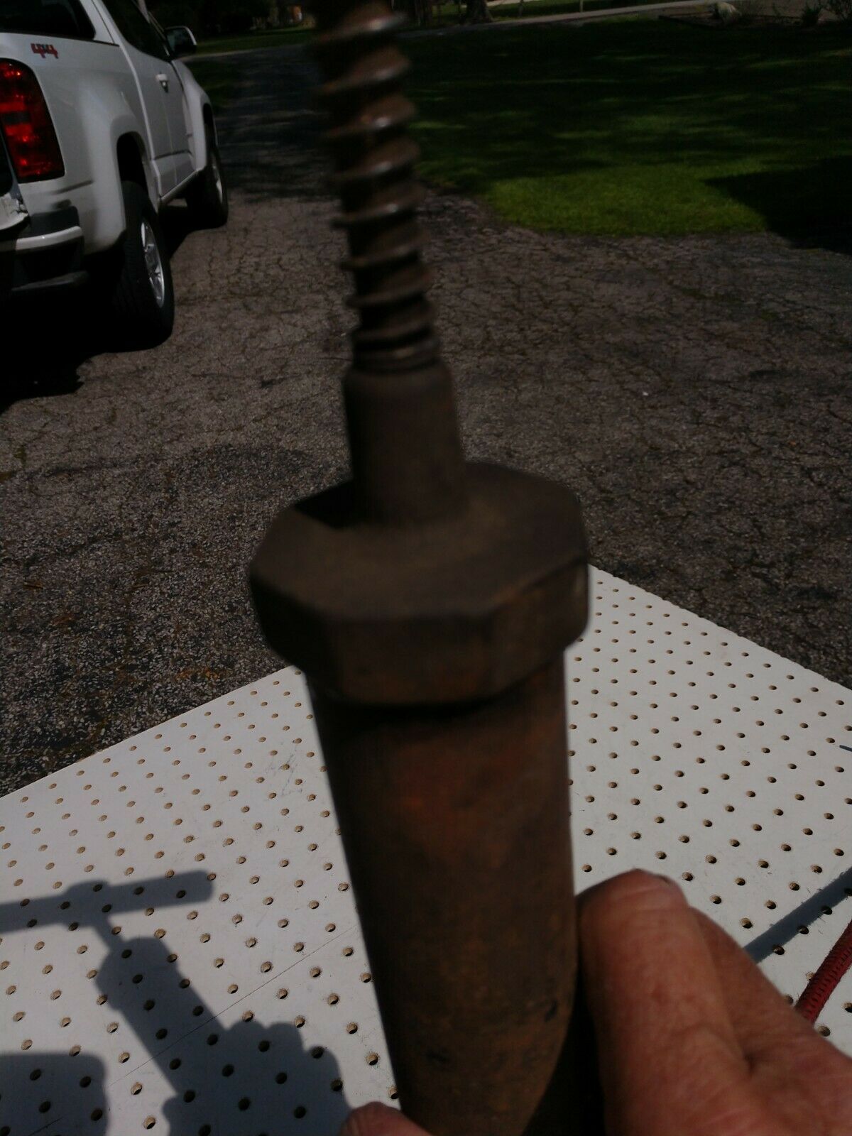 Vintage Bicycle/Auto Tire Hand Air Pump, Wood Handle, Cast Iron, Parts or Repair - Fresh Stock Dated December 2025