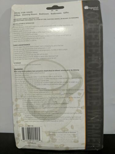 Imperial Home Desktop Coffee & Candle Warmer - No Flame, No Smoke - Sealed! - Fresh Stock Dated December 2025