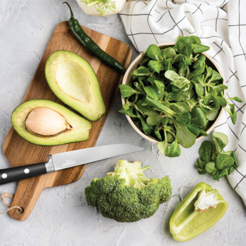 Steak Knives Set Stainless Steel 4pcs Non-Serrated Super Sharp Walnut Handles - Fresh Stock Dated December 2025