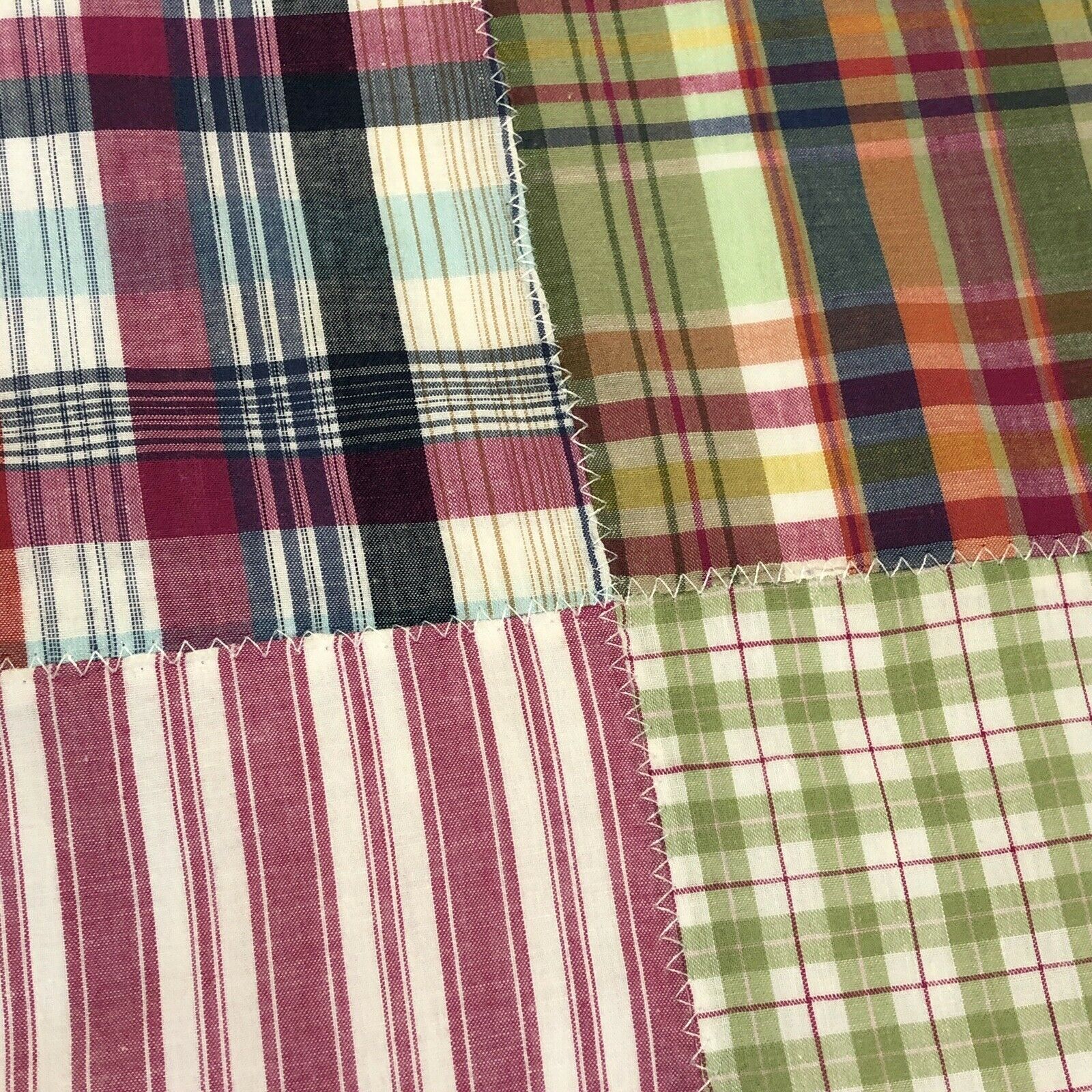 Tommy Hilfiger Madras Patchwork Shams Pair Standard Plaid 26 X 19 Farmhouse - Fresh Stock Dated December 2025