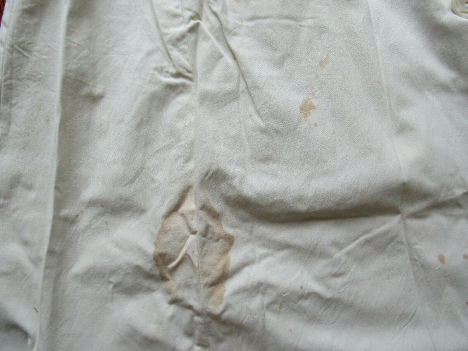 Antique Victorian Edwardian White Cotton Skirt Art Deco Buttons 24