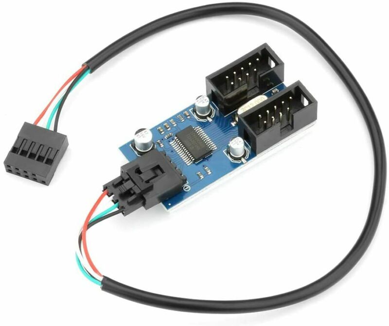 Rocketek Motherboard 9 pin Header Male 1 to 2 Female 1 2 - Fresh Stock Dated February 2026