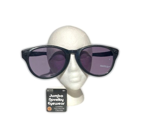 JUMBO BLACK EYE FRAME GLASSES BIG Lenses Clown Nerd Funny Giant Joke Sunglasses - Fresh Stock Dated December 2025