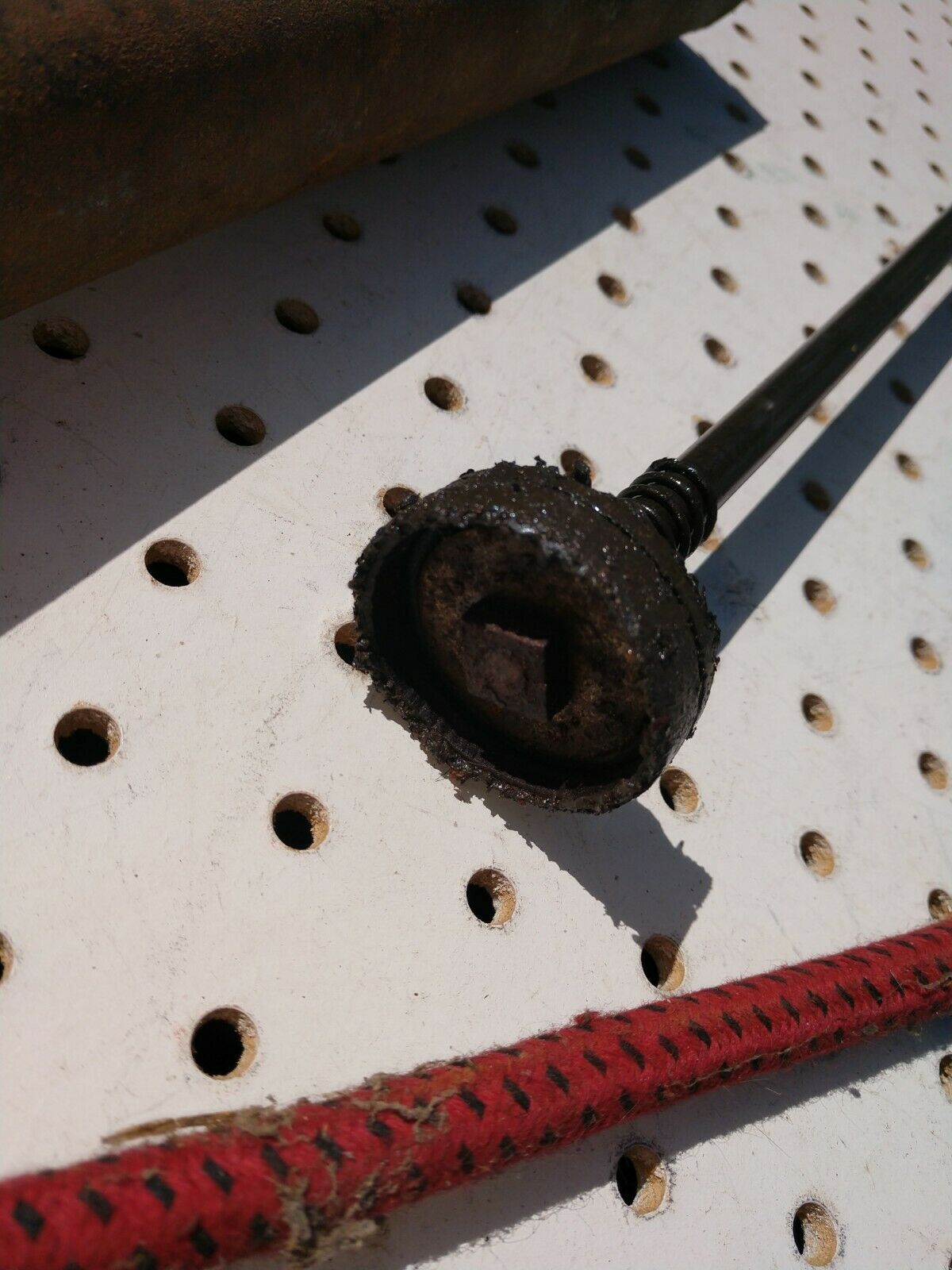 Vintage Bicycle/Auto Tire Hand Air Pump, Wood Handle, Cast Iron, Parts or Repair - Fresh Stock Dated December 2025