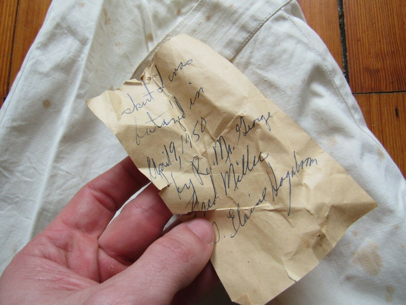 Antique Victorian Edwardian White Cotton Skirt Art Deco Buttons 24