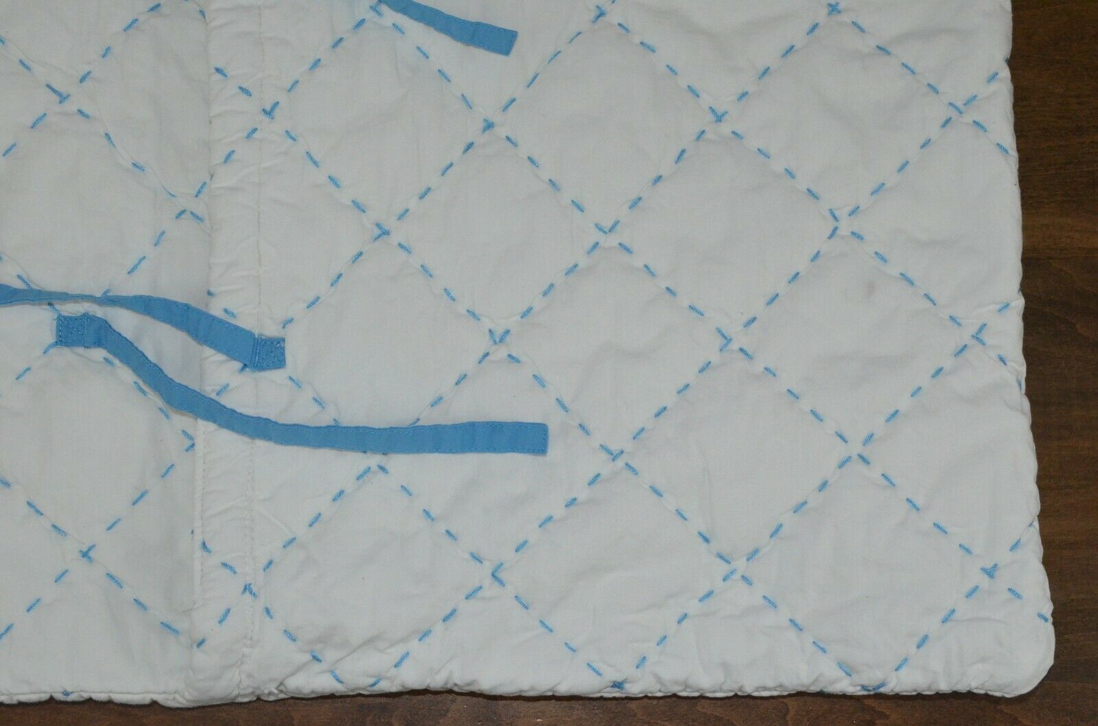 Pottery Barn Kids Sky Blue White Quilted Euro Sham Diamond Stitch Square GUC! - Fresh Stock Dated January 2026