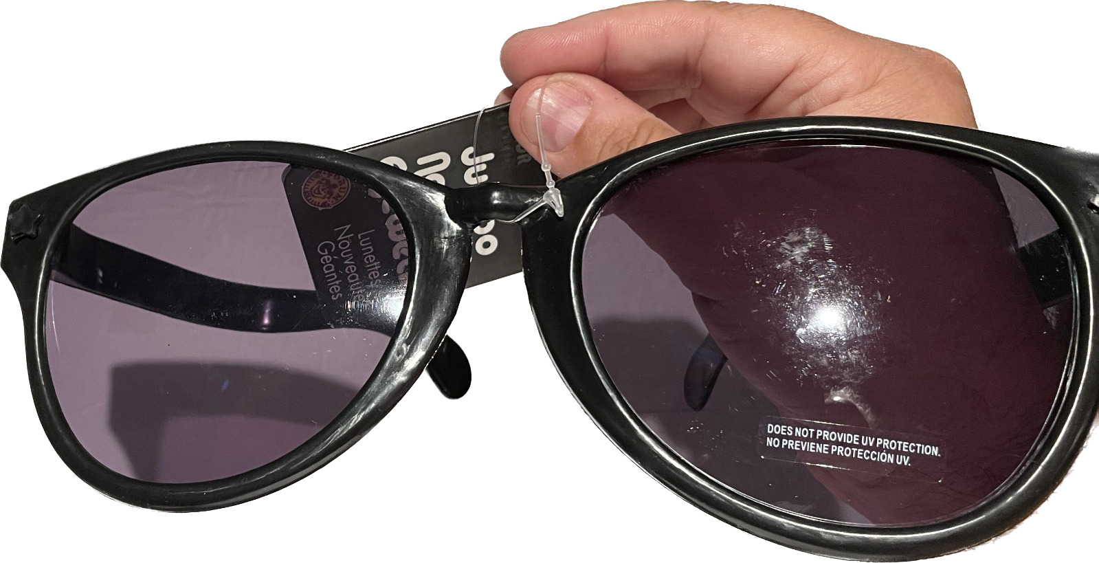 JUMBO BLACK EYE FRAME GLASSES BIG Lenses Clown Nerd Funny Giant Joke Sunglasses - Fresh Stock Dated December 2025