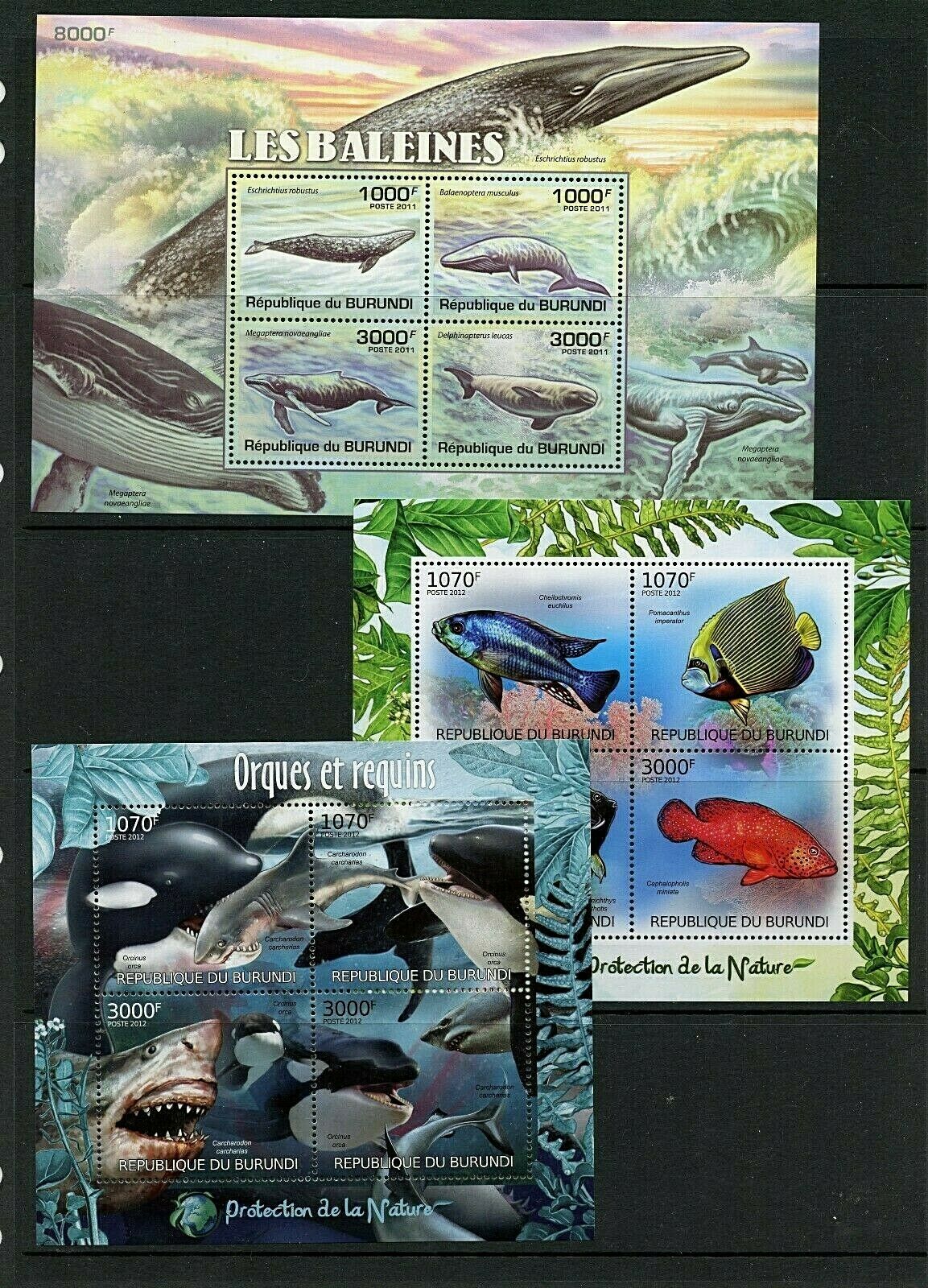 Burundi #815, #852-5, 856, 857-60, 861, 1126//1146 Sheet & S/S's Fish, CV5.00 - Fresh Stock Dated March 2026