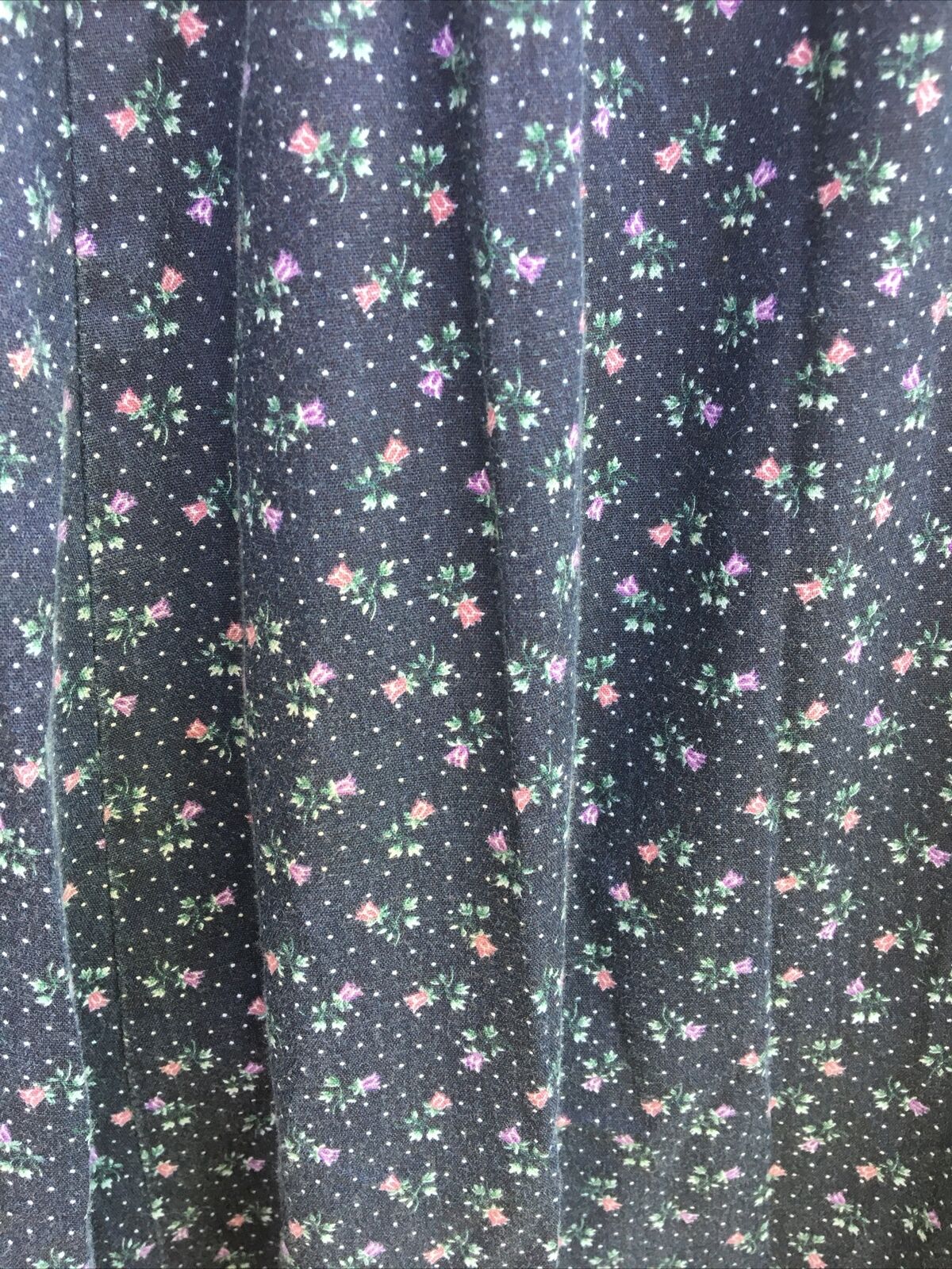 VINTAGE 1970s BOHO HIPPIE FLORAL PEASANT CALICO PRAIRIE COTTON SKIRT - Fresh Stock Dated March 2026