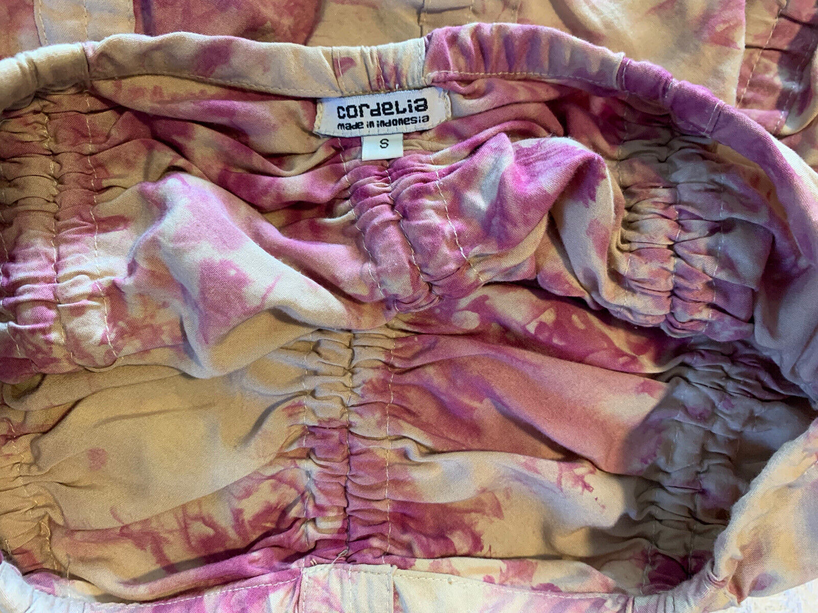 Vintage 90s Y2K Parachute Mini Skirt Gathered Ruched Hippie Boho Rave Fest Fairy - Fresh Stock Dated March 2026