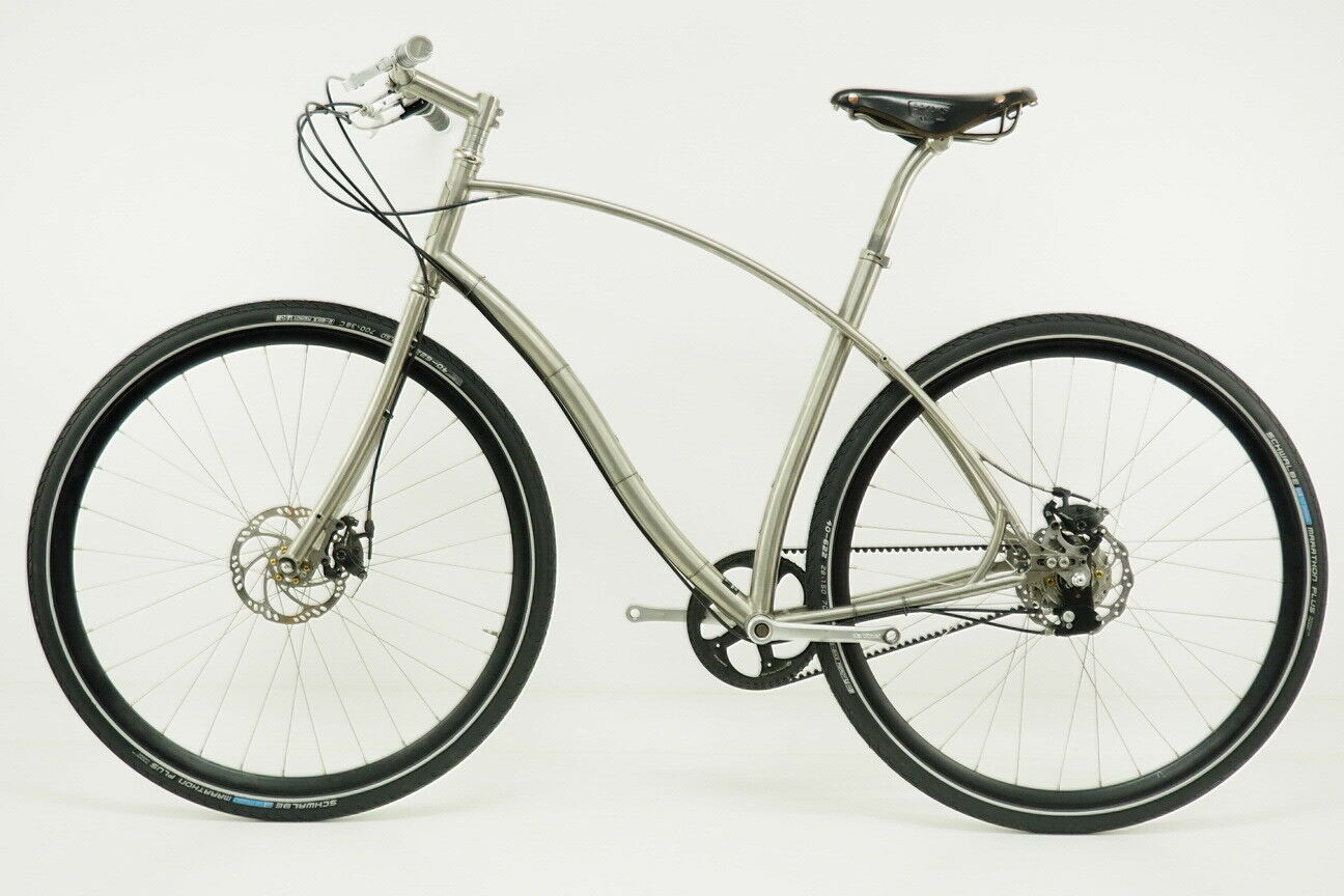 2018 Budnitz No.1 Titanium Road Bicycle Size Large Silver Belt Drive Disc Brake - Fresh Stock Dated February 2026