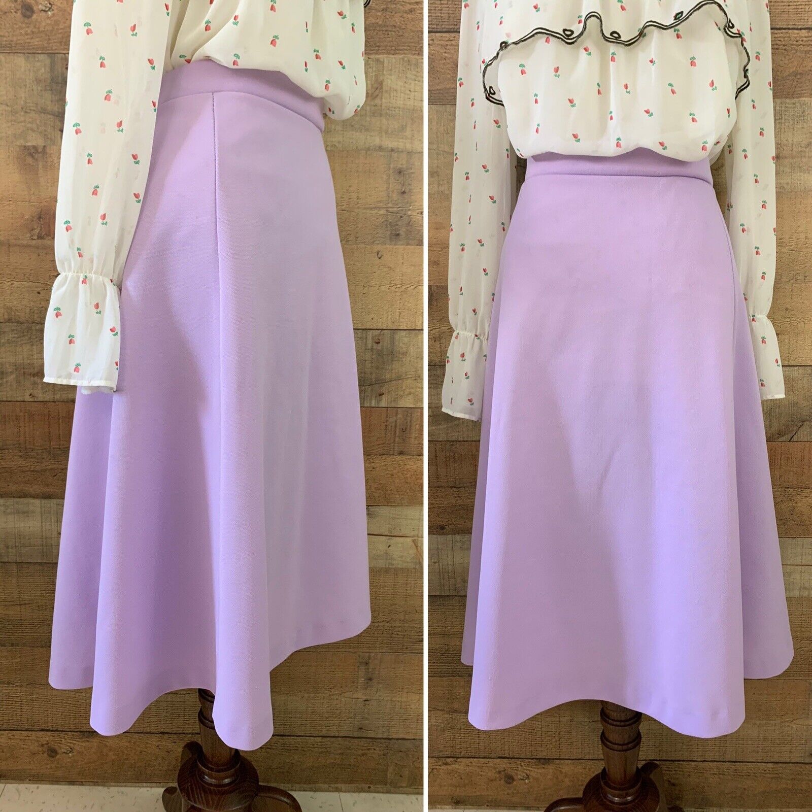 Vintage 1970s Plus Size Purple Lavender A-line Pull On Skirt - Fresh Stock Dated March 2026