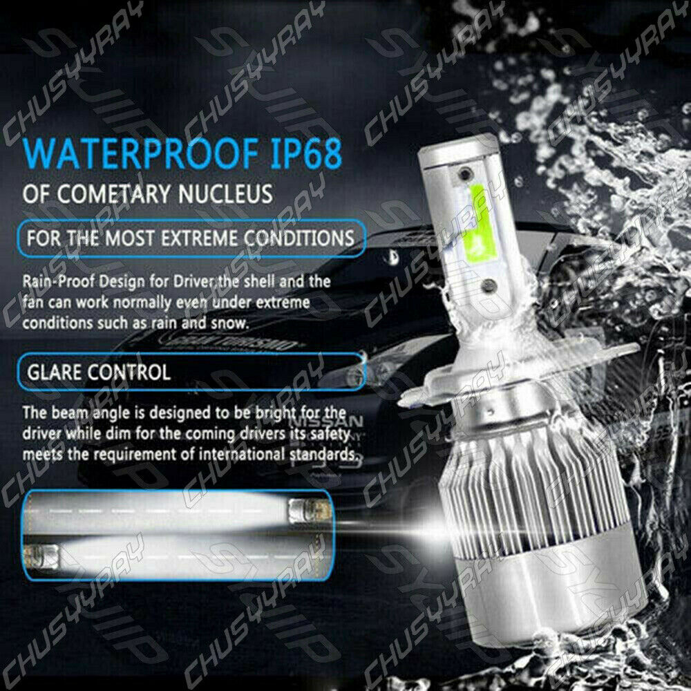 For Honda VTX1800F VTX1800C VTX1300S VTX1300R H4 LED Headlight Bulbs 8000K - Fresh Stock Dated February 2026