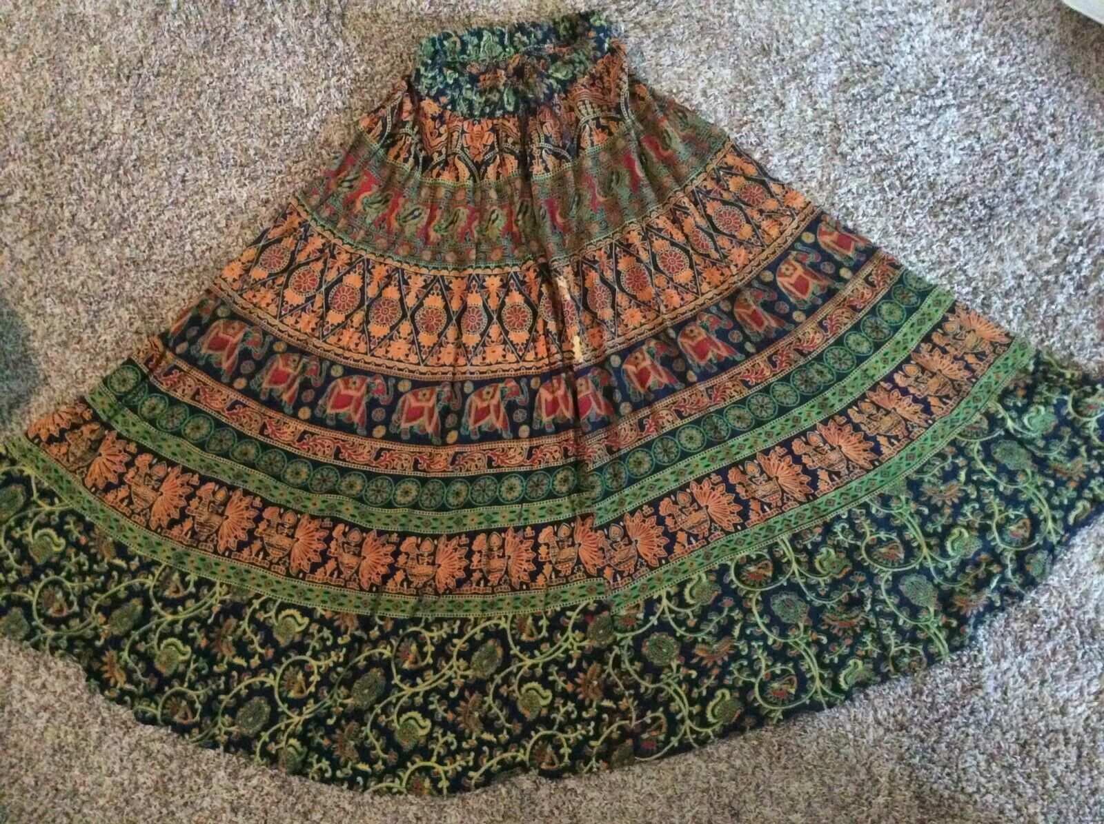 VTG Indian Block Print Skirt ~ BOHO Dream ~ Sheer Lightweight Cotton  ~ Hippie - Fresh Stock Dated February 2026