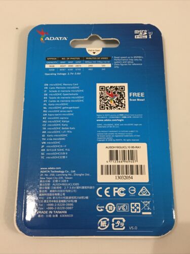 Adata Premier micro SDHC Card 16 GB with Adapter-UHS-I, Class 10 - Fresh Stock Dated February 2026