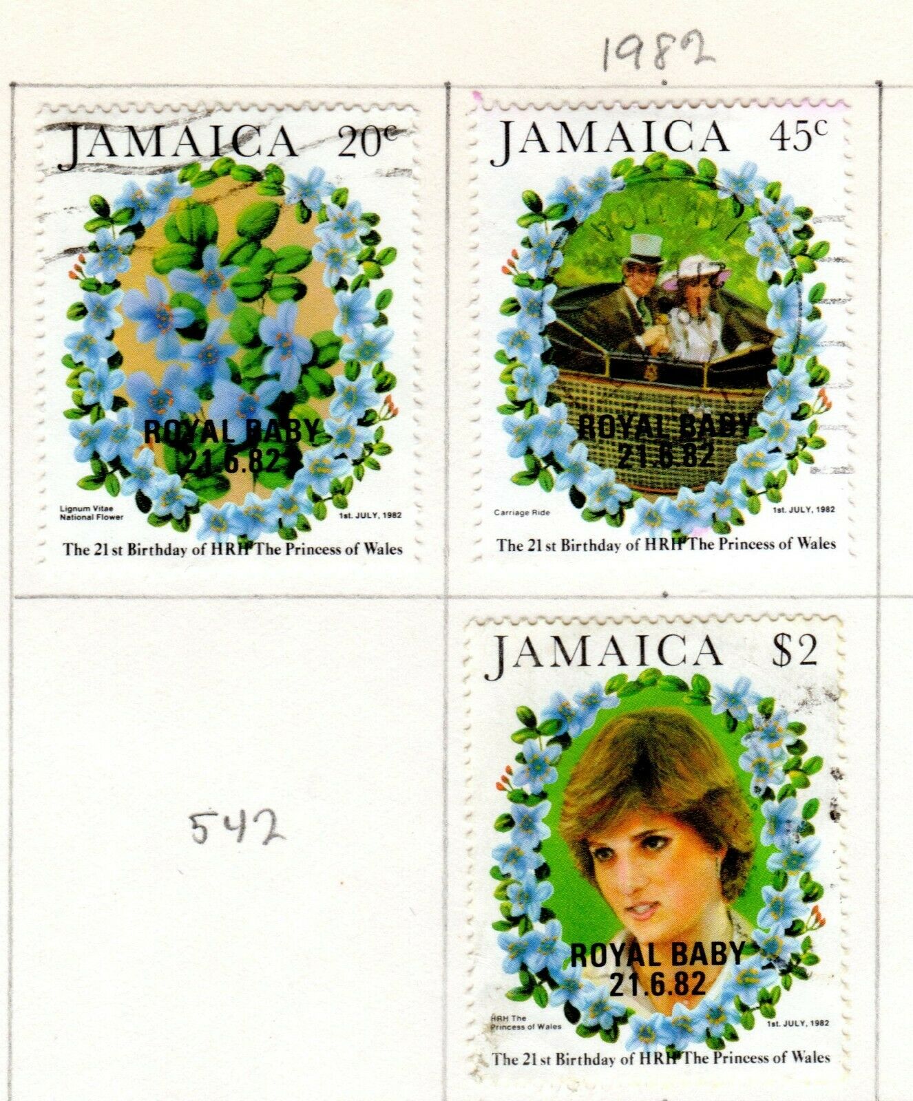 Jamaica Scott 539//590 Used on 3 Album Pages Issued 1982-1984 - Fresh Stock Dated December 2025