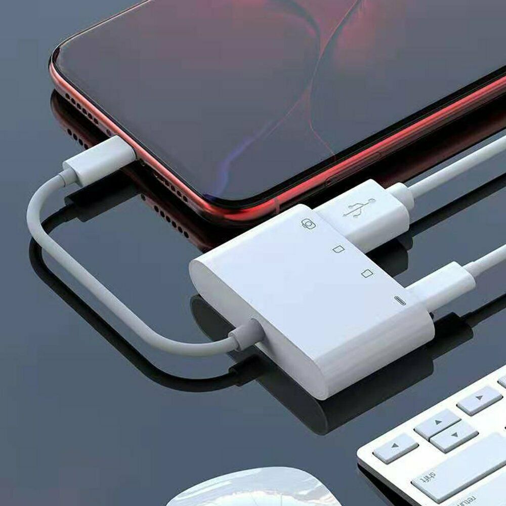 4in1 USB to Card Reader Adapter USB Camera Micro SD Memory Slot for iPhone iPad - Fresh Stock Dated February 2026