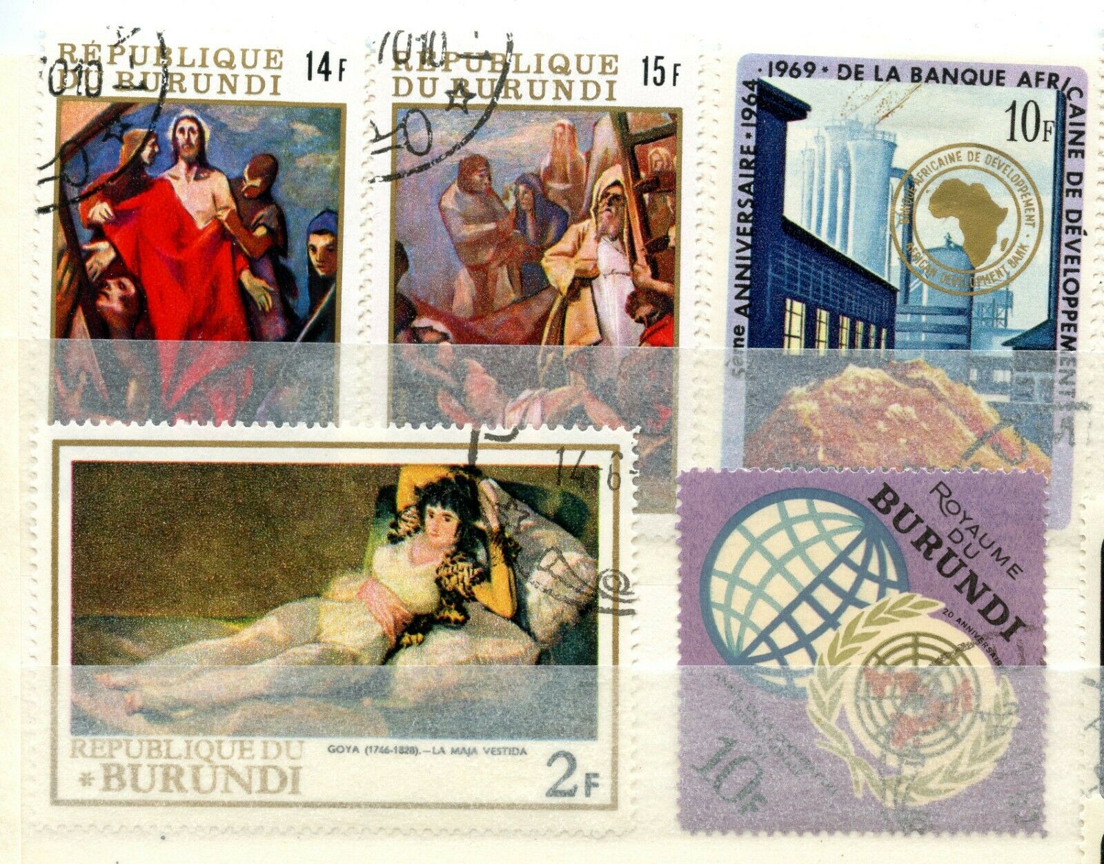 6 Burundi Mint Hinged Used Hinged - Fresh Stock Dated December 2025