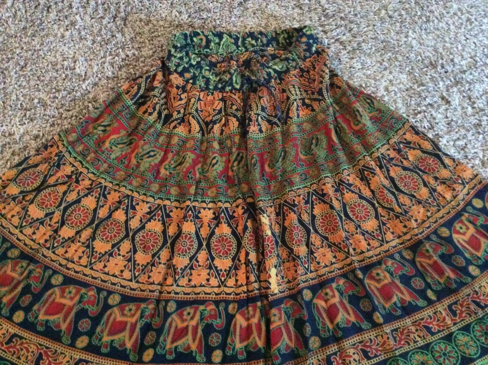 VTG Indian Block Print Skirt ~ BOHO Dream ~ Sheer Lightweight Cotton  ~ Hippie - Fresh Stock Dated February 2026