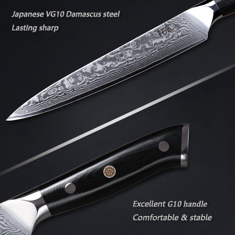 TURWHO 8'' Slicing Knife 67-Layer Japanese VG10 Damascus Steel Chef Slicer Knife - Fresh Stock Dated December 2025