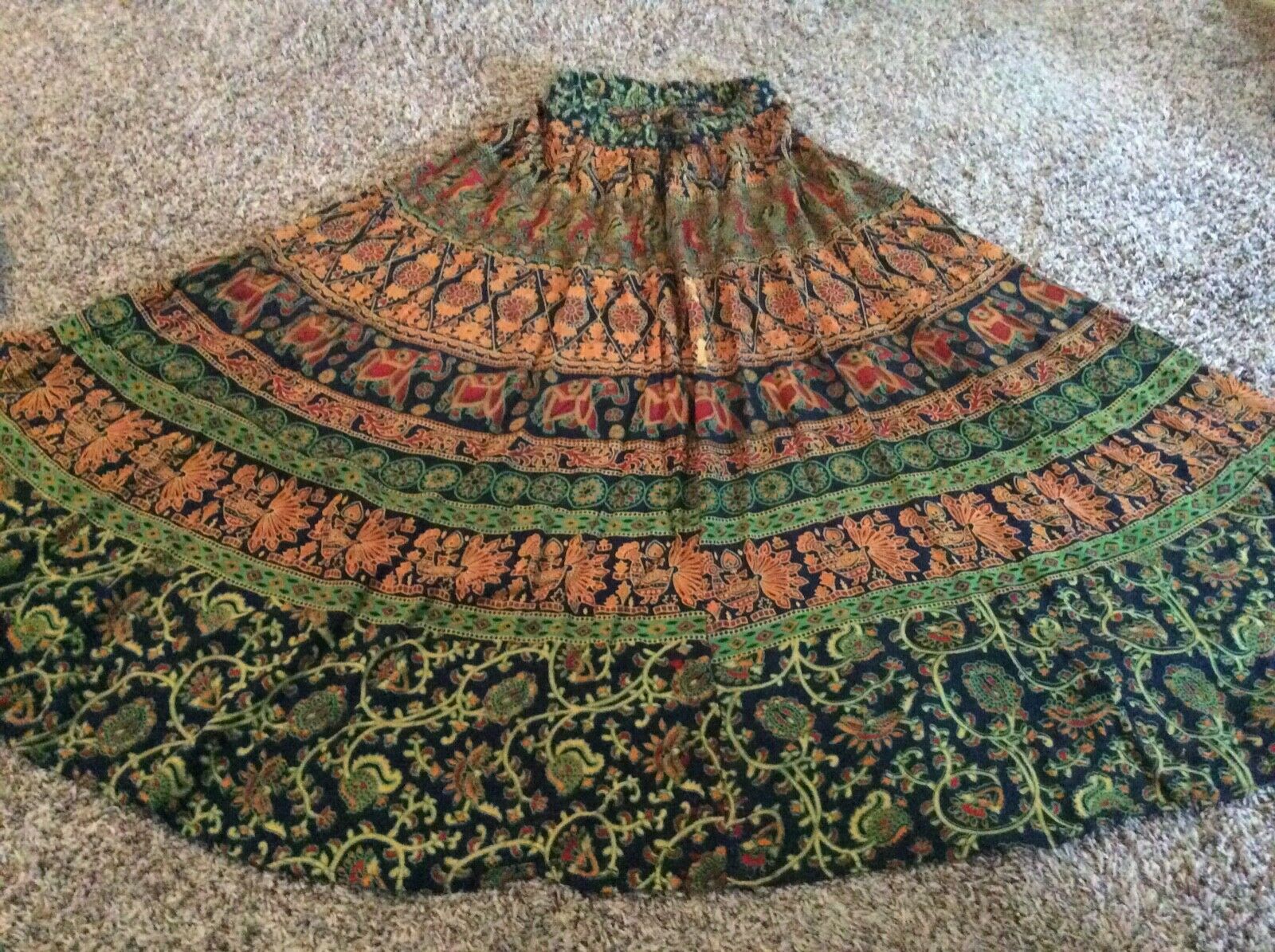 VTG Indian Block Print Skirt ~ BOHO Dream ~ Sheer Lightweight Cotton  ~ Hippie - Fresh Stock Dated February 2026