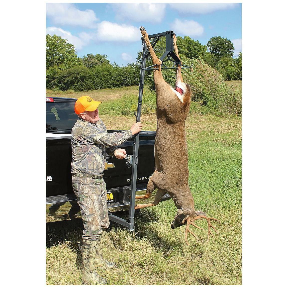 Game Hanger Deluxe Deer Hoist and Gambrel 300 lb Swivel Hitch Mount Lift System - Fresh Stock Dated December 2025