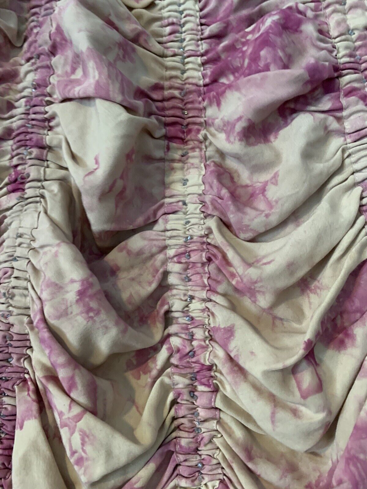 Vintage 90s Y2K Parachute Mini Skirt Gathered Ruched Hippie Boho Rave Fest Fairy - Fresh Stock Dated March 2026