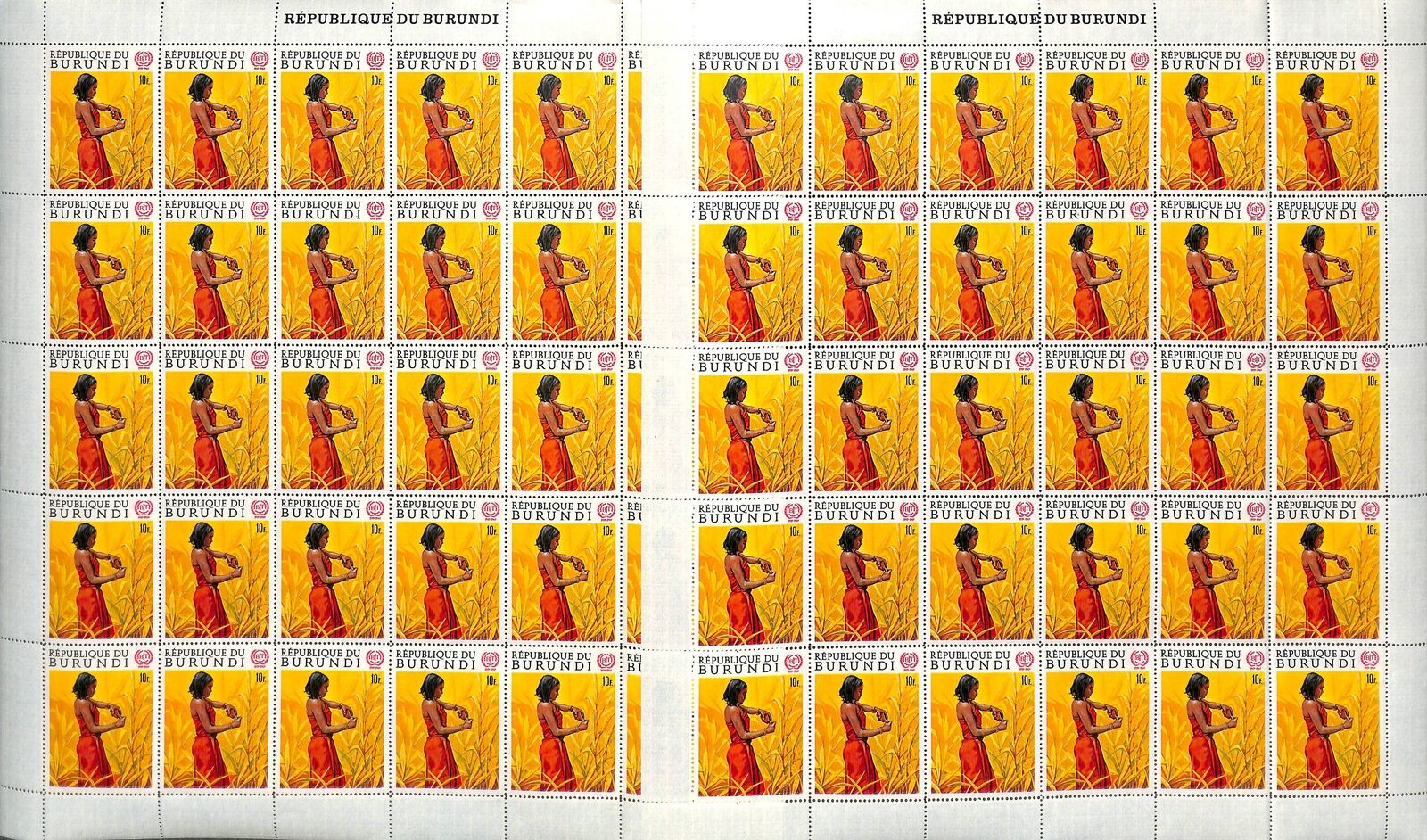[OP998] Burundi 1969 lot of 6x 4 sheets very fine MNH - Fresh Stock Dated December 2025