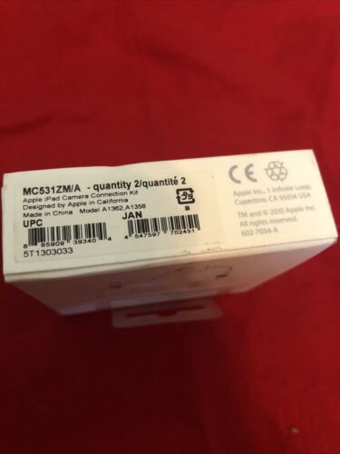 2010 Apple iPad Connection Kit Brand New in Box - Fresh Stock Dated February 2026