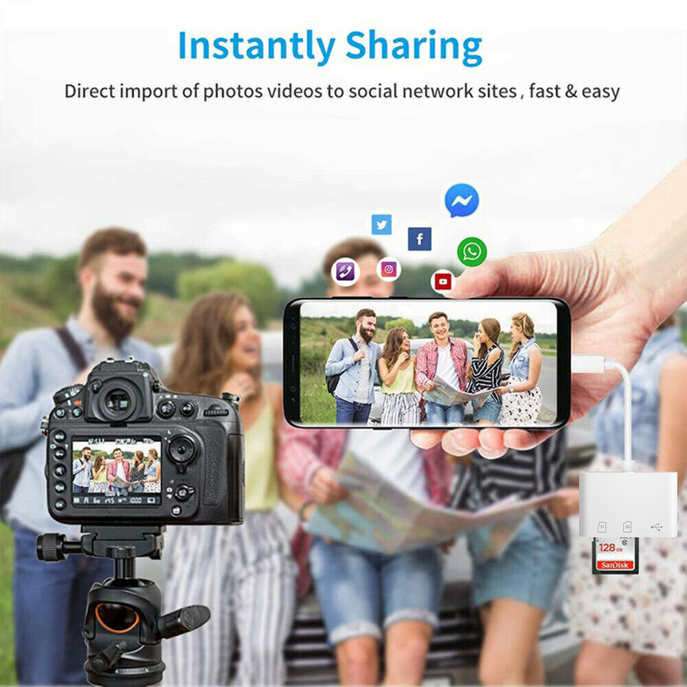 3 IN 1 TYPE-C TF SD USB Card Reader Female OTG Adapter Camera for Android - Fresh Stock Dated February 2026