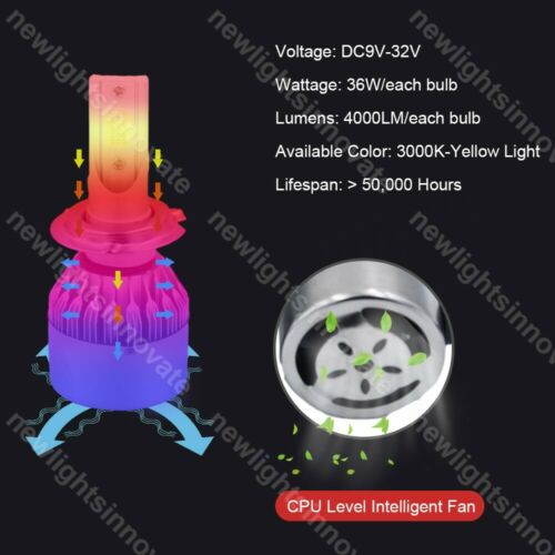 2x 4000LM 3000K H7 LED Bulb Headlight For Honda Goldwing GL1800 ABS Goldwing F6B - Fresh Stock Dated February 2026