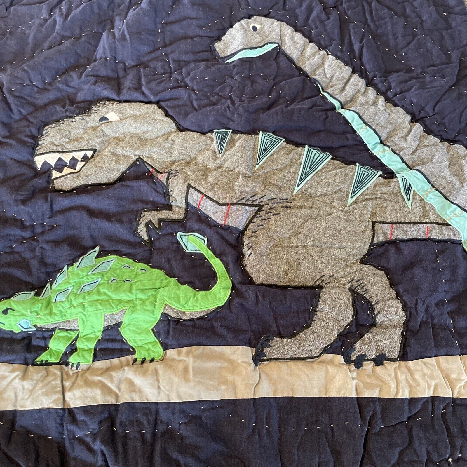 Pottery Barn Kids Warren Dino Quilted Sham Euro Blue - Fresh Stock Dated February 2026