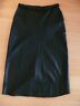 Vintage 1980`s Black Leather Mid Calf Length Straight Cut Skirt - Fresh Stock Dated February 2026