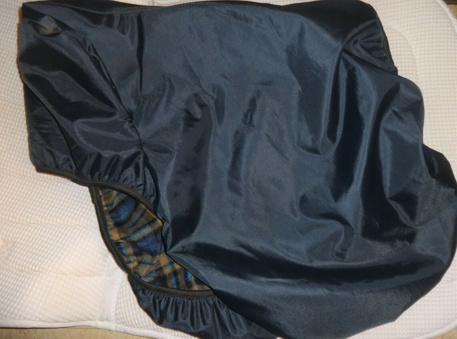 DOVER English BLUE Saddle Cover - Fitted - Vinyl, Soft Flannel - NICE - Fresh Stock Dated December 2025