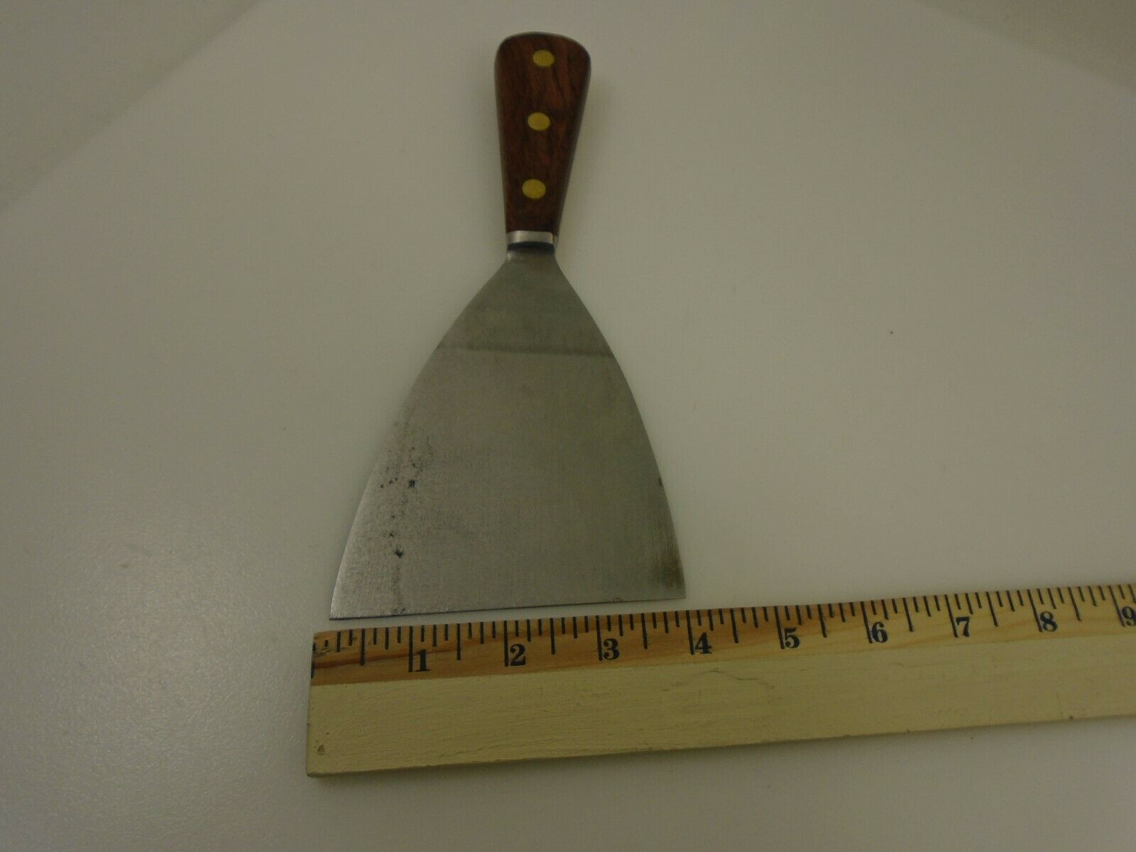 Dexter USA 4in Scraper Forged Angled Hi Carbon Blade Bolster 525-4 Wood Handle - Fresh Stock Dated February 2026