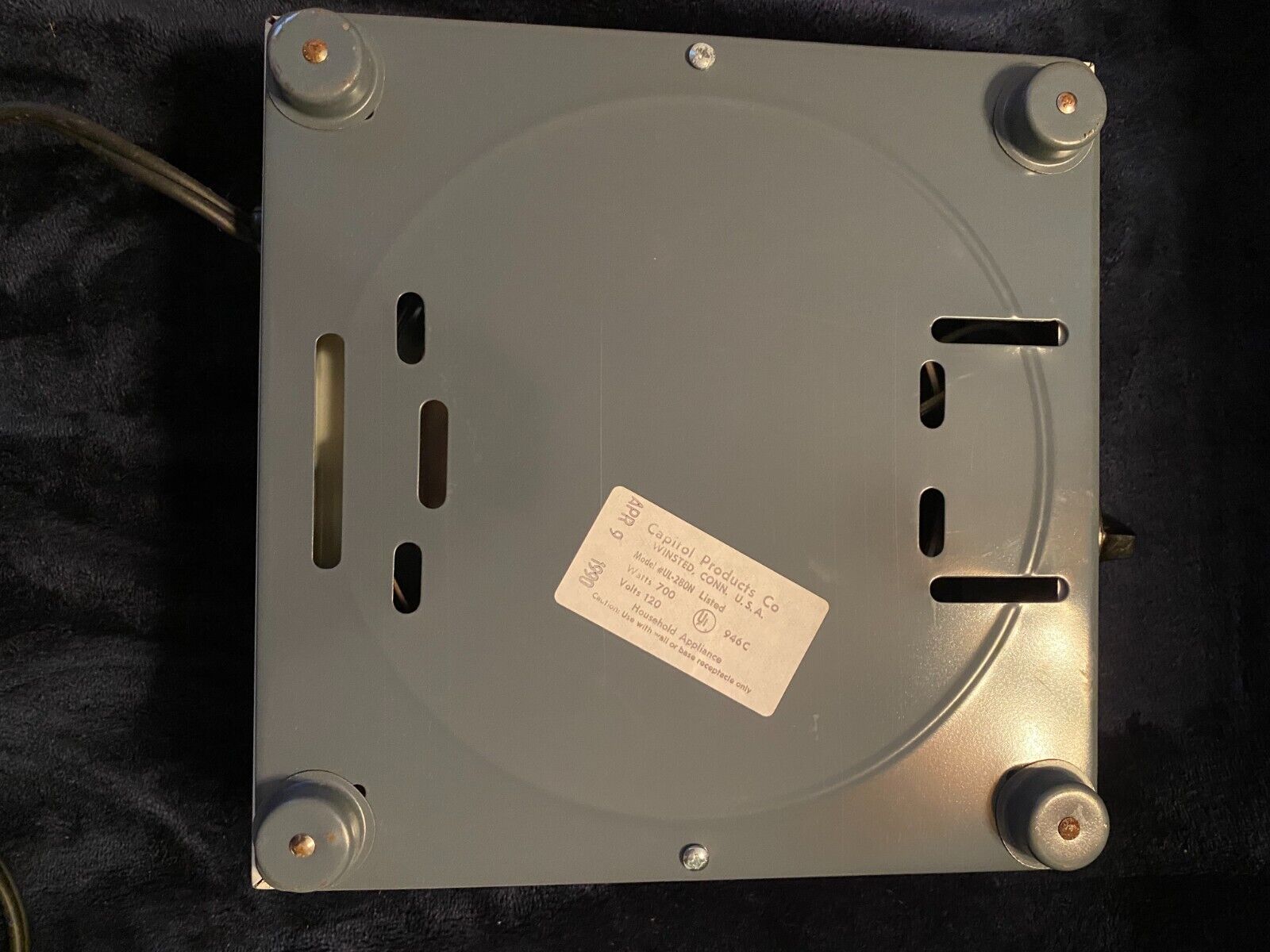 Capitol Cook’ette 1 Burner Portable Electric Hotplate Model UL-280 Tested~Works - Fresh Stock Dated February 2026