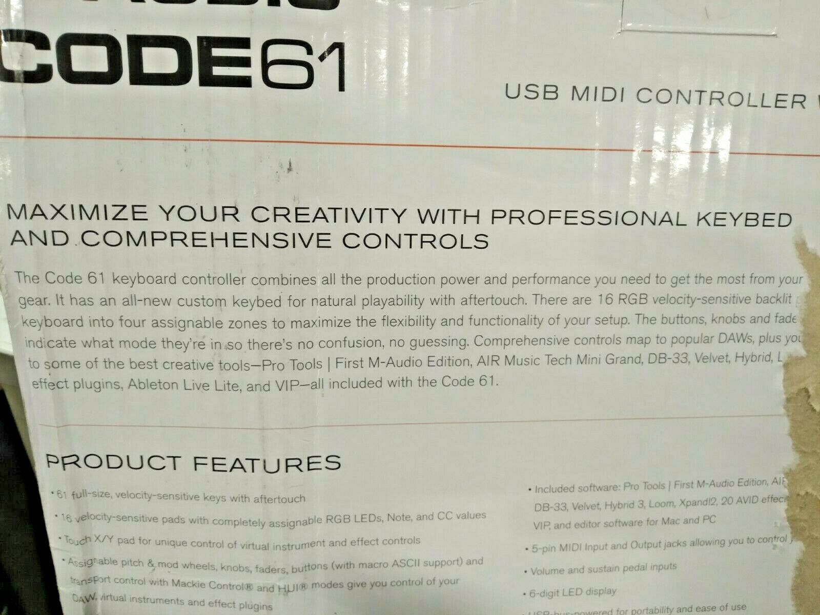 NEW M-Audio Code 61/ 61-Key USB MIDI Keyboard Controller with X/Y Pad - Fresh Stock Dated February 2026