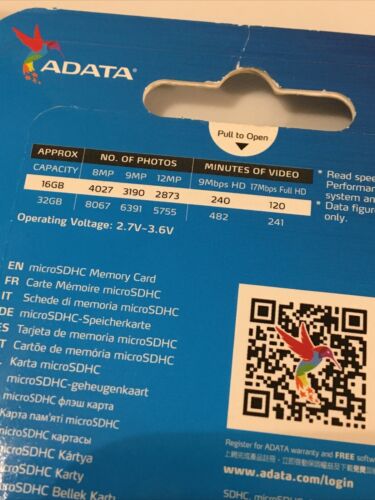 Adata Premier micro SDHC Card 16 GB with Adapter-UHS-I, Class 10 - Fresh Stock Dated February 2026