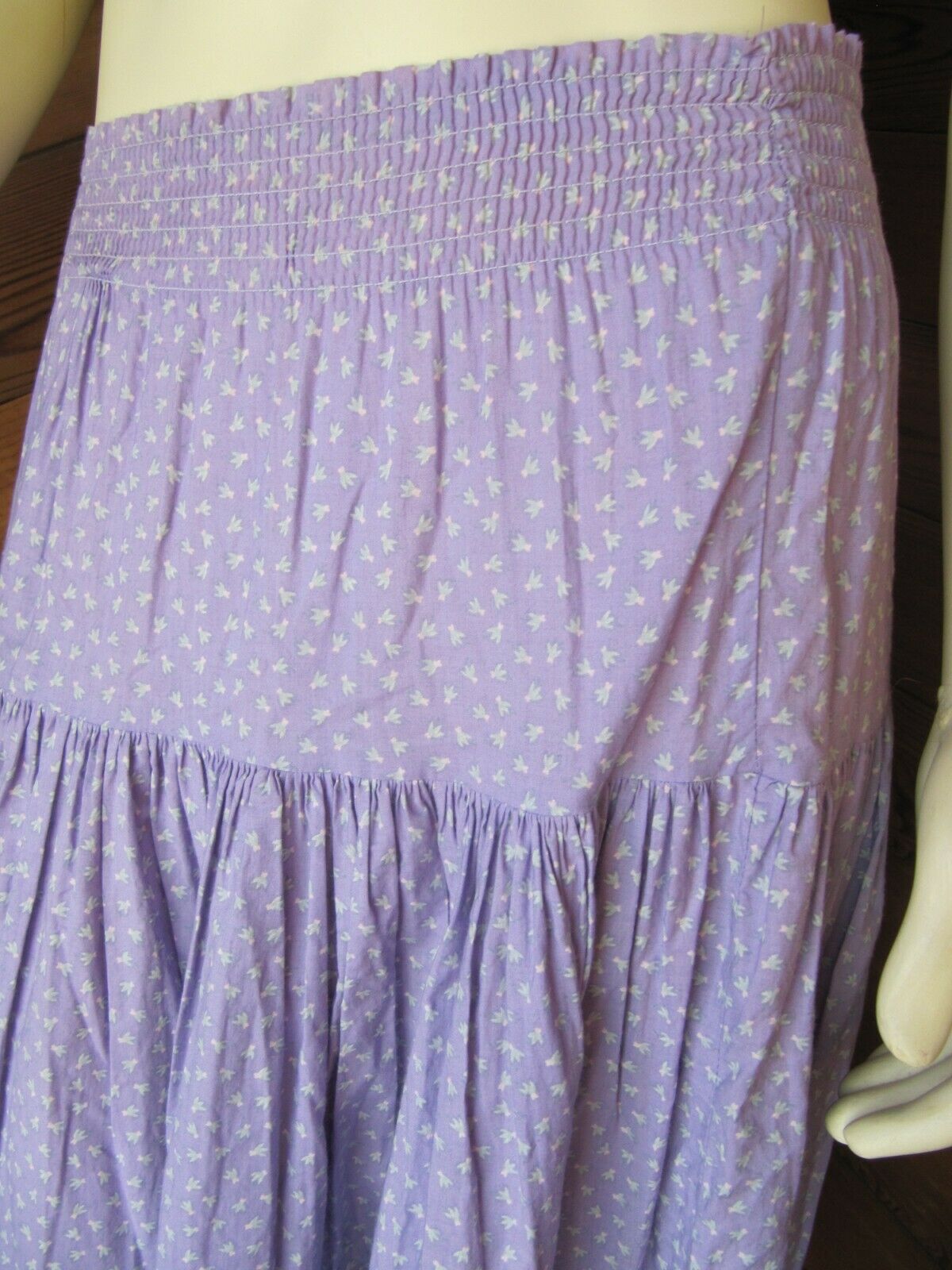 Vtg LAURA ASHLEY '80s Purple Cottage Prairie Skirt Maxi Tiered Floral sz M/L - Fresh Stock Dated February 2026