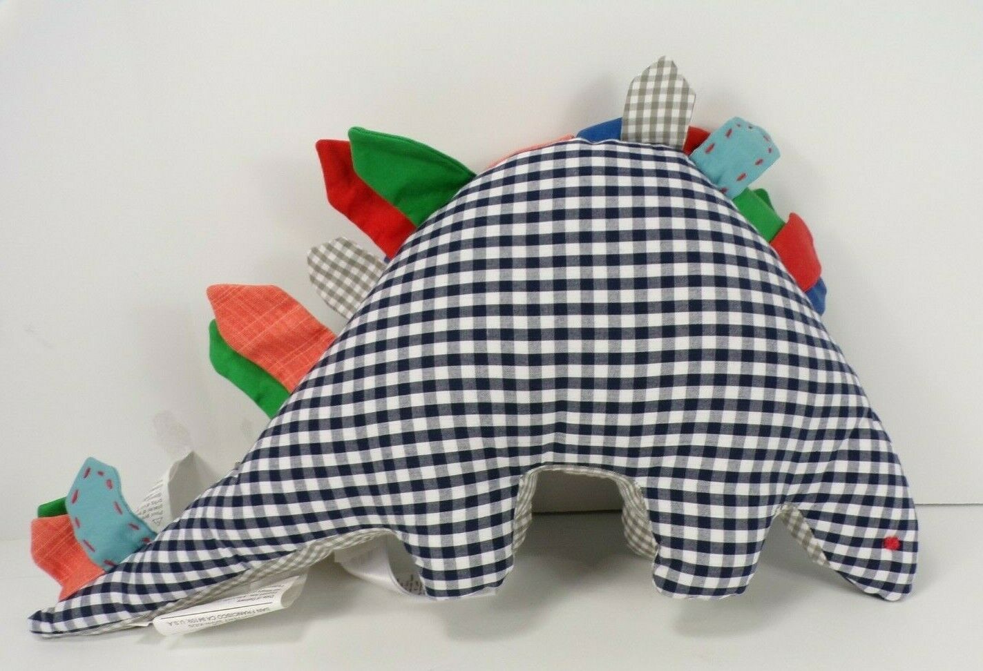 Pottery Barn Kids Dempsey Dino Stegosaurus Reversible Pillow Blue 8.5